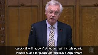 David Davis MP questions Matt Hancock on the reported supplementation of Vitamin D to at-risk groups this winter